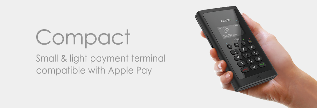 Compact Small and light payment terminal compatible with Apple Pay